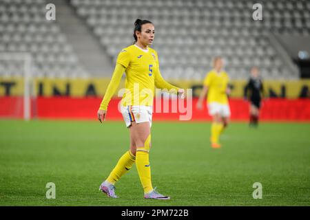 Teodora Meluta #5 während des Freundlichen Frauen Fußballspiels Rumänien gegen Marocco 12.04.2023, Stadium Arcul de Triumf , Bukarest , Cristi Stavri Stockfoto