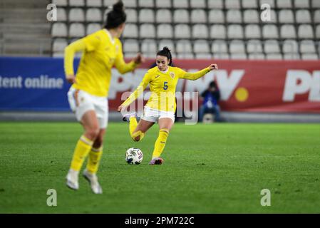 Teodora Meluta #5 während des Freundlichen Frauen Fußballspiels Rumänien gegen Marocco 12.04.2023, Stadium Arcul de Triumf , Bukarest , Cristi Stavri Stockfoto