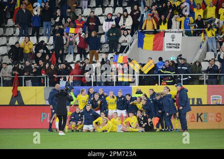 Rumänien nationales Fußballspiel der Frauen am Ende des Spiels Rumänien gegen Marocco , 12.04.2023, Stadion Arcul de Triumf , Bukarest , Cristi Stavri Stockfoto