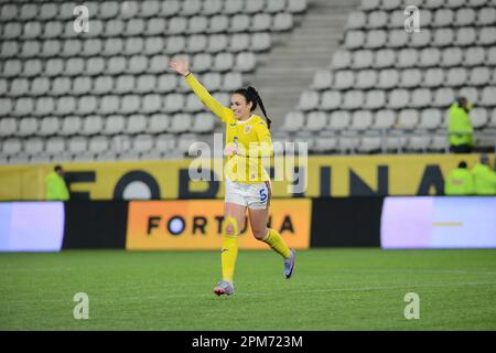 Teodora Meluta #5 während des Freundlichen Frauen Fußballspiels Rumänien gegen Marocco 12.04.2023, Stadium Arcul de Triumf , Bukarest , Cristi Stavri Stockfoto