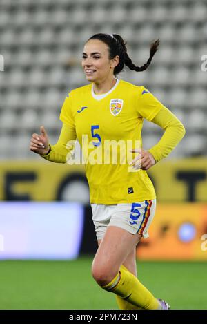 Teodora Meluta #5 während des Freundlichen Frauen Fußballspiels Rumänien gegen Marocco 12.04.2023, Stadium Arcul de Triumf , Bukarest , Cristi Stavri Stockfoto