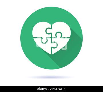 Wohltätigkeitssymbol. Einfache Illustration mit langem Schatten für Grafik- und Webdesign. Stock Vektor