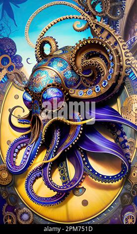 Fantasy Octopus Art Stockfoto