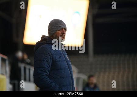 Cristian Dulca Trainer von Rumänien Frauen-Fußballmannschaft während des freundlichen Fußballspiels Rumänien gegen Marocco 12.04.2023, Stadion Arcul de Triumf, Bukarest Stockfoto