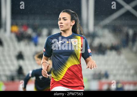 Teodora Meluta #5 während des Freundlichen Frauen Fußballspiels Rumänien gegen Marocco 12.04.2023, Stadium Arcul de Triumf , Bukarest , Cristi Stavri Stockfoto