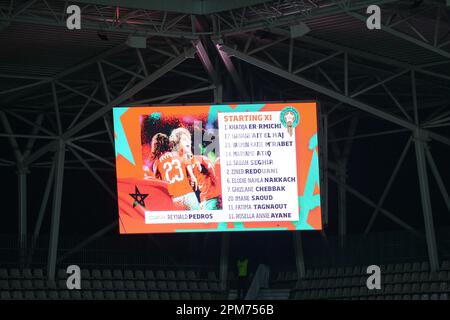 Marocco Frauen Nationalfußballmannschaft während des Freundschaftsspiels gegen Rumänien 12.04.2023 , Arcul de Triumf Stadion , Bukarest , Cristi Stavri Stockfoto