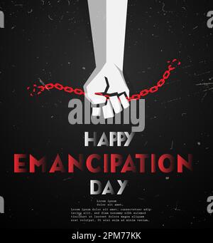 Happy Emancipation Day, Handbrecherkette im Freiheitstag-Konzept. Vektordarstellung für Juneteenth Day. Stock Vektor