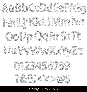 Belässt Buchstaben und Symbole der Musterskizze Stock Vektor