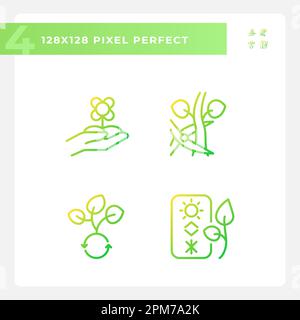 Symbole für lineare Vektorgradienten im Gartenbau festgelegt Stock Vektor