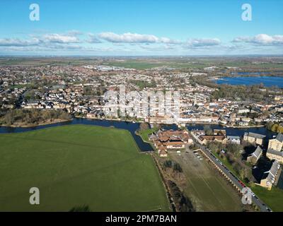 St. Ives Stadt Cambridgeshire UK Drohne aus der Vogelperspektive Stockfoto