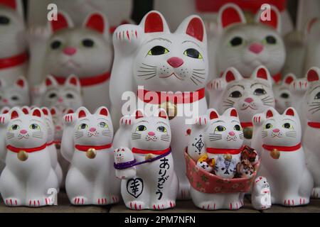 Lucky Cats in Gotokuji, Tokio, Japan Stockfoto