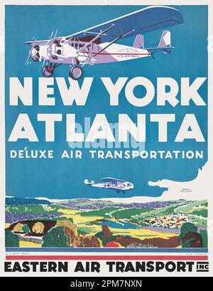 New York Atlanta. Deluxe Air Tranportation. Eastern Air Transport von Mark Triton (Datum unbekannt). Poster wurde 1931 in den USA veröffentlicht. Stockfoto