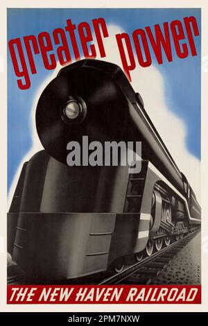 Mehr Leistung. Die New Haven Railroad von Sascha Maurer (1897-1961). Poster wurde 1938 in den USA veröffentlicht. Stockfoto