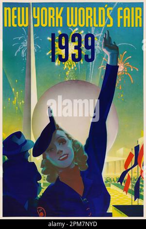 New York World's Fair 1939 von Albert Staehle (1899-1974). Poster wurde 1939 in den USA veröffentlicht. Stockfoto