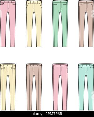 Damenhosen. Mode-CAD. Stock Vektor