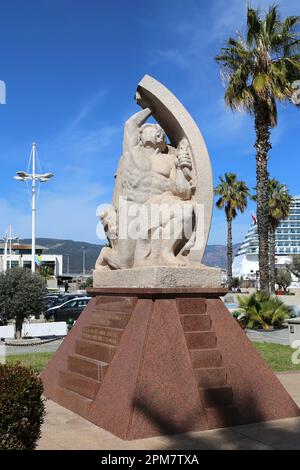 Hommage an den Widerstand, Quai de la République, Ajaccio, Corse-du-Sud, Korsika, Frankreich, Mittelmeer, Europa Stockfoto