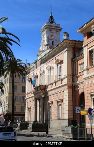 Hôtel de Ville (Rathaus), Place Marshal Foch, Avenue Antoine Serafini, Ajaccio, Corse-du-Sud, Korsika, Frankreich, Mittelmeer, Europa Stockfoto