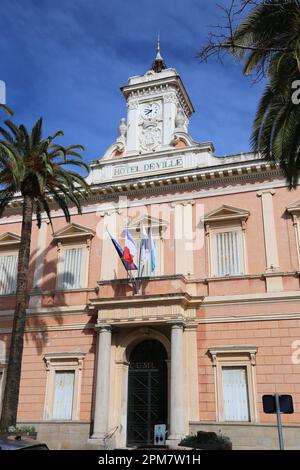 Hôtel de Ville (Rathaus), Place Marshal Foch, Avenue Antoine Serafini, Ajaccio, Corse-du-Sud, Korsika, Frankreich, Mittelmeer, Europa Stockfoto