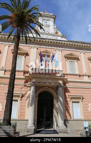 Hôtel de Ville (Rathaus), Place Marshal Foch, Avenue Antoine Serafini, Ajaccio, Corse-du-Sud, Korsika, Frankreich, Mittelmeer, Europa Stockfoto