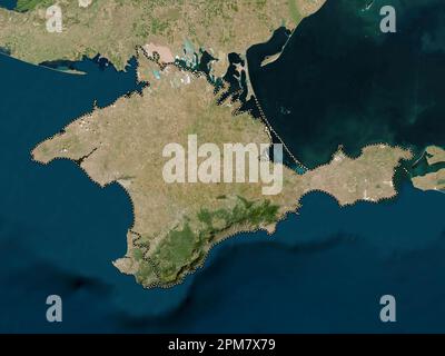 Krim, autonome republik Ukraine. Satellitenkarte mit niedriger Auflösung Stockfoto