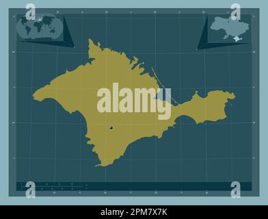 Krim, autonome republik Ukraine. Durchgehende Farbform. Eckkarten für zusätzliche Standorte Stockfoto