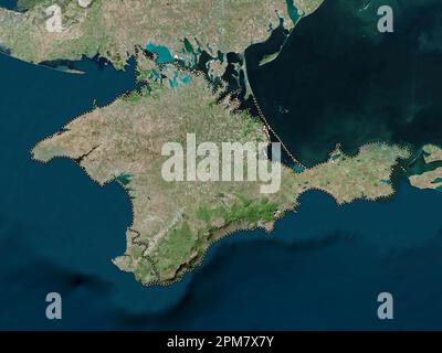 Krim, autonome republik Ukraine. Hochauflösende Satellitenkarte Stockfoto