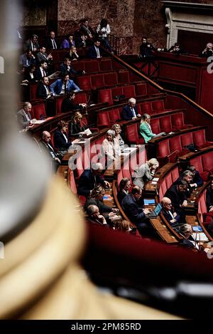 Antonin Burat / Le Pictorium - Fragestunde an die Regierung vom 11. April 2023 auf der französischen Nationalversammlung - 11. April 4/2023 - Frankreich / Ile-de-France (Region) / Paris - Fragestunde an die Regierung am 11. April 2023 in der französischen Nationalversammlung. Stockfoto