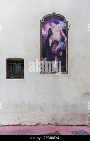 Frankreich, Herault (34), Montpellier, Papiere an den Wänden der Gassen im historischen Zentrum der Stadt Stockfoto