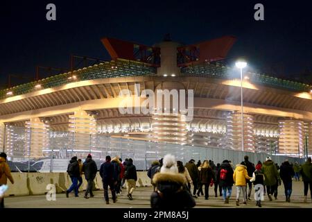 Italien, Lombardei, Mailand, Giuseppe Meazza Stadion (oder Stadio San Siro), Fußballspiel der Serie A zwischen AC Mailand und Torino Stockfoto
