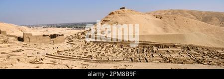 Ägypten, Oberägypten, Niltal, Umgebung von Luxor, Westtheben, Tal der Handwerker, Deir el-Medineh Dorfruinen Stockfoto