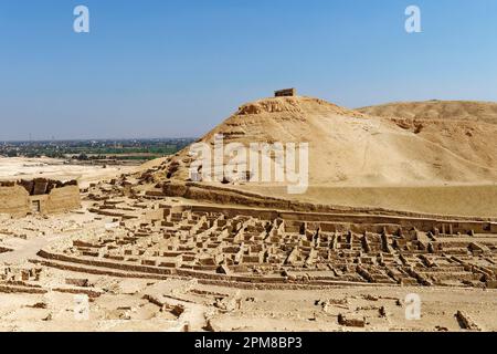 Ägypten, Oberägypten, Niltal, Umgebung von Luxor, Westtheben, Tal der Handwerker, Deir el-Medineh Dorfruinen Stockfoto