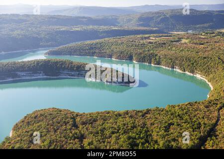 Frankreich, Jura, See Vouglans (Luftaufnahme) Stockfoto