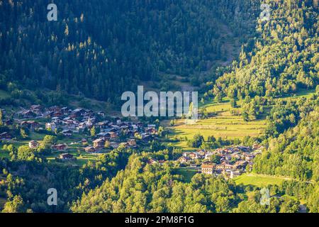 Frankreich, Savoie (73), Sainte-Foy-Tarentaise, Weiler von La Masure Stockfoto