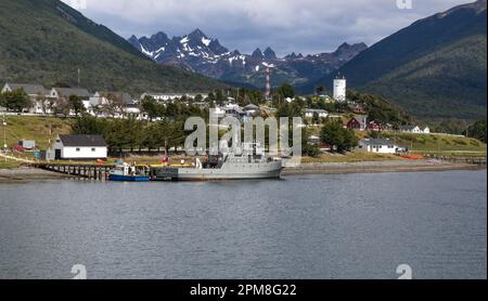 Puerto Williams Naval Base, die südlichste Stadt der Welt, chilenisches Patagonien, chilenische Marine, Beagle Channel Stockfoto