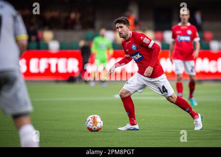 Silkeborg, Dänemark. 11. April 2023. Mark Brink (14) aus Silkeborg, GESEHEN während des 3F stattfindenden Superliga-Spiels zwischen Silkeborg IF und AC Horsens im Jysk Park in Silkeborg. (Foto: Gonzales Photo/Alamy Live News Stockfoto