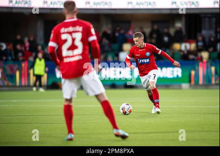 Silkeborg, Dänemark. 11. April 2023. Kasper Kusk (7) aus Silkeborg, GESEHEN während des 3F. Superliga-Spiels zwischen Silkeborg IF und AC Horsens im Jysk Park in Silkeborg. (Foto: Gonzales Photo/Alamy Live News Stockfoto