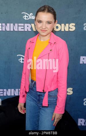 Los Angeles, Ca. 11. April 2023. Madeleine McGraw auf der Disney-Premiere von Rennervations im Westwood Regency Village Theatre in Los Angeles, Kalifornien, am 11. April 2023. Kredit: Faye Sadou/Media Punch/Alamy Live News Stockfoto
