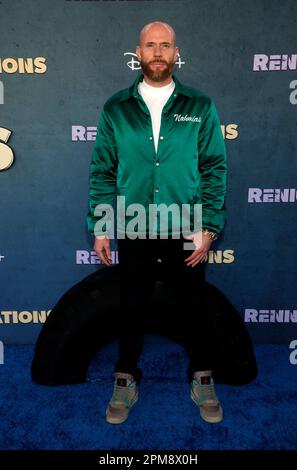Los Angeles, Ca. 11. April 2023. Oliver Trevena auf der Disney Premiere von Rennervations im Westwood Regency Village Theatre in Los Angeles, Kalifornien, am 11. April 2023. Kredit: Faye Sadou/Media Punch/Alamy Live News Stockfoto