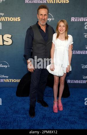 Los Angeles, Ca. 11. April 2023. David Kelsey auf der Disney Premiere von Rennervations im Westwood Regency Village Theatre in Los Angeles, Kalifornien, am 11. April 2023. Kredit: Faye Sadou/Media Punch/Alamy Live News Stockfoto