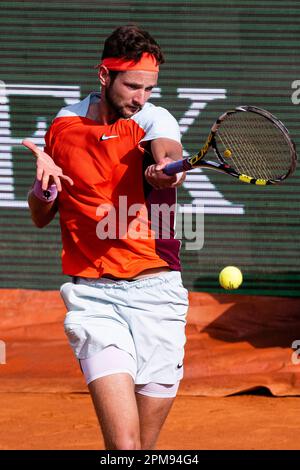 Monte Carlo, Monaco. 11. April 2023. Monte-Carlo Country Club MONTE-CARLO, MONACO - 11. APRIL: Ivan Gakhov in Aktion gegen Novak Djokovic von Serbien am 3. Tag der Rolex Monte-Carlo Masters im Monte-Carlo Country Club am 11. April 2023 in Monte-Carlo, Monaco. (Foto: Marcio Machado/Eurasia Sport Images/SPP) (Eurasia Sport Images/SPP) Kredit: SPP Sport Press Photo. Alamy Live News Stockfoto