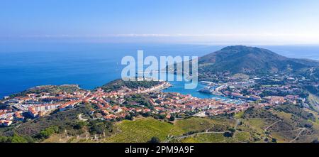 Port Vendres, Pyrénées-Orientales, Languedoc-Roussillon, Südfrankreich, Frankreich, Europa Stockfoto