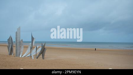 Denkmal am Strand von Omaha in Frankreich Stockfoto