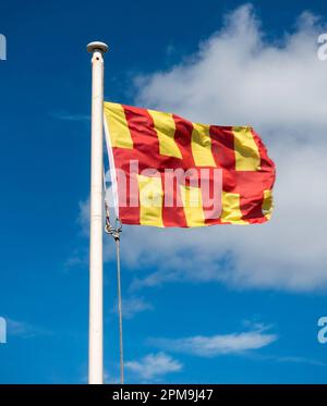 The Flag of Northumberland, Northumberland, England, Großbritannien Stockfoto