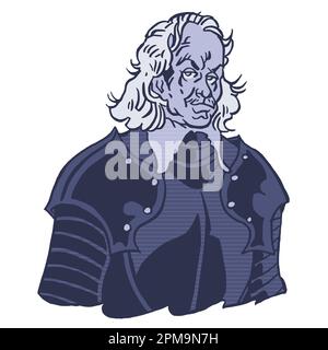 Oliver Cromwell (25. April 1599 - 3. September 1658) englischer Politiker und Soldat und wichtige Staatsmänner Stockfoto