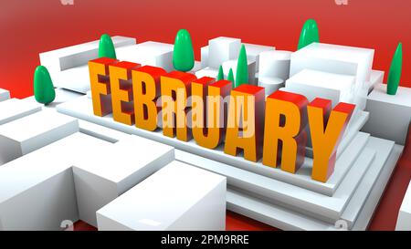 Februar Stockfoto