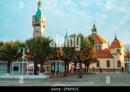 Leuchtturm an der Ostsee in Sopot, Polen. Stockfoto