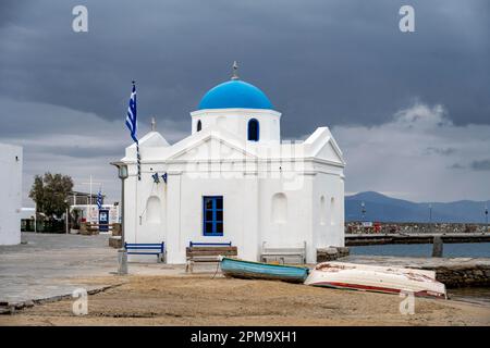 Kykladen Griechisch-orthodoxe Kirche Heilige Kirche von Agios Nikolaos von Kadena, Alter Hafen, Mykonos-Stadt, Mykonos, Kykladen, Griechenland Stockfoto