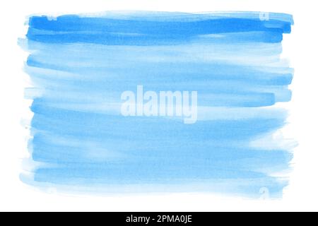 Blauer handbemalter, wasserfarbener Hintergrund mit rauen Kanten Stockfoto