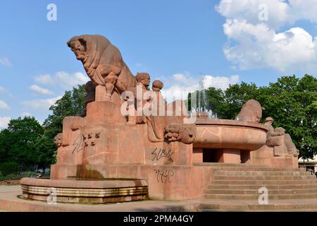 Stierbrunnen, Arnswalder Platz, Prenzlauer Berg, Pankow, Berlin, Deutschland Stockfoto