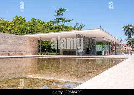 Pavello Mies Van der Rohe, Barcelona Pavillon, Ausstellungspavillon des Deutschen Reiches auf der Weltmesse 1929, Barcelona, Spanien Stockfoto